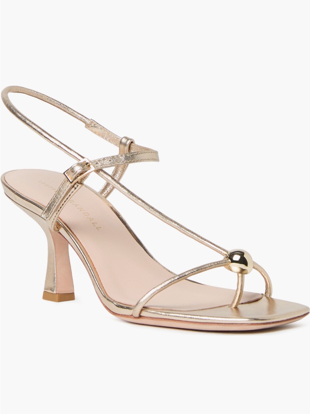 Triana Loeffler Randall Metallic Gold Strappy Slingback Heels